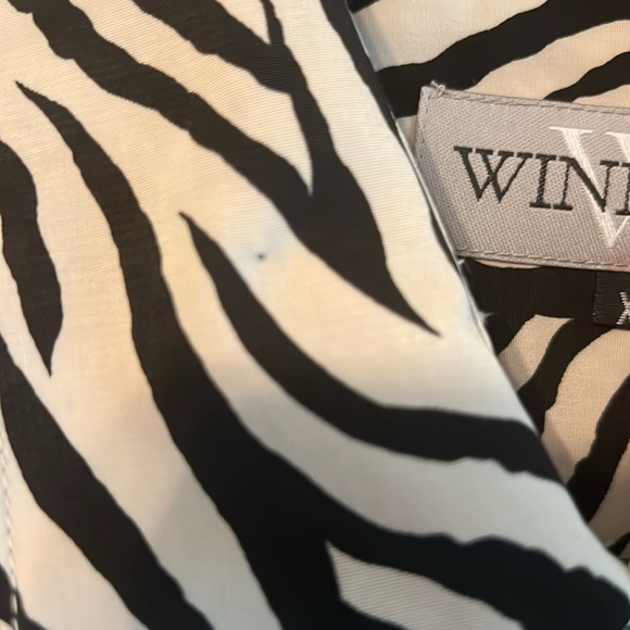 NWOT Beautiful Zebra Print Black/Tan Women Button Down Blouse with Tie Size XL - Picture 9 of 9